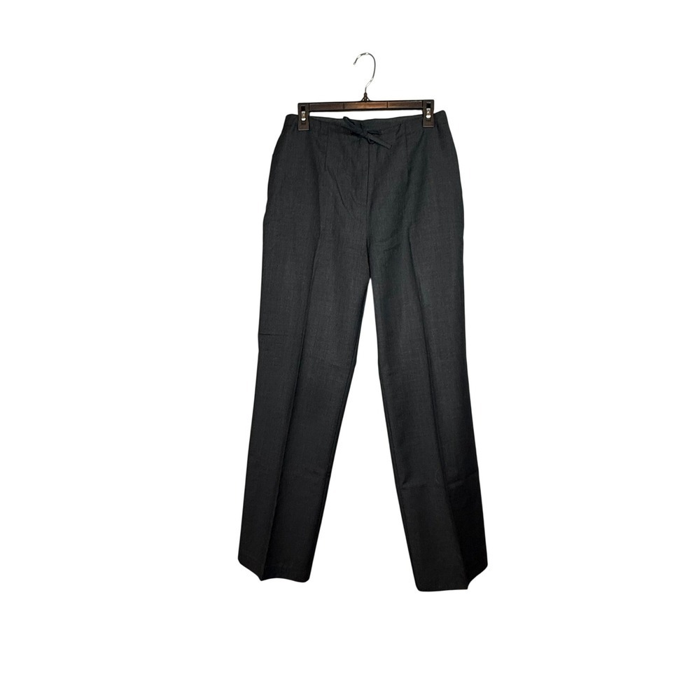 OTTO Collection 100% Wool Pants, Charcoal, High Rise Wide Leg Drawstring, Size 8